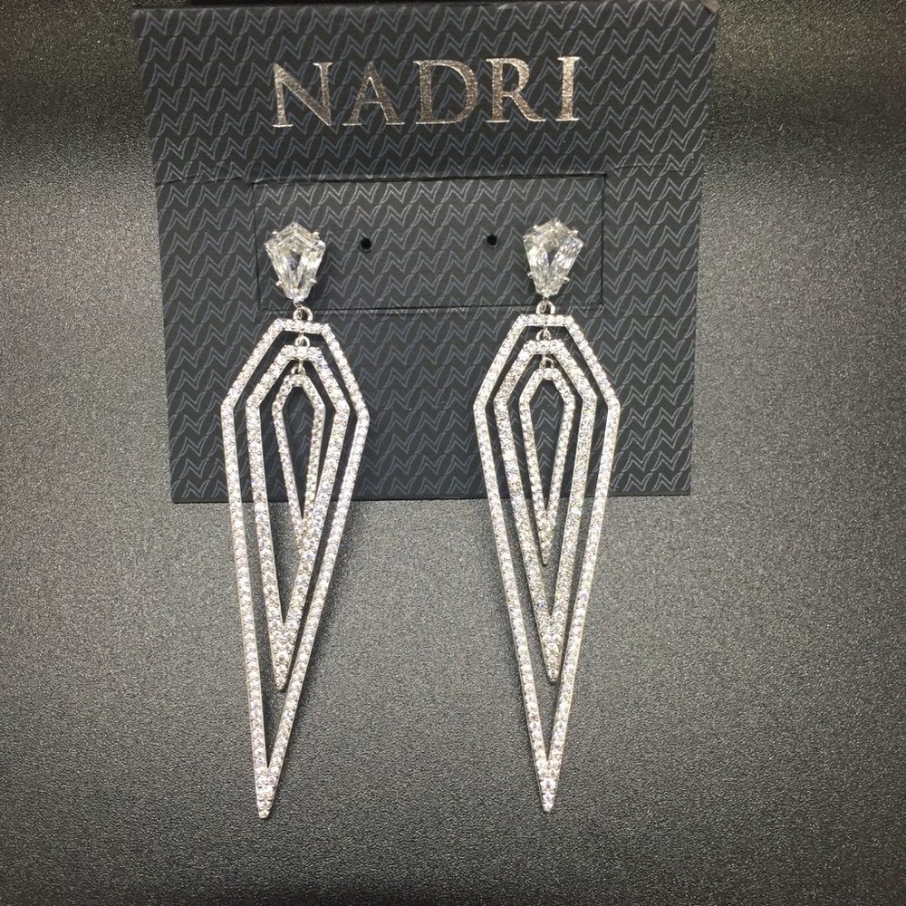 Nadri CZ Dagger Drop Earrings